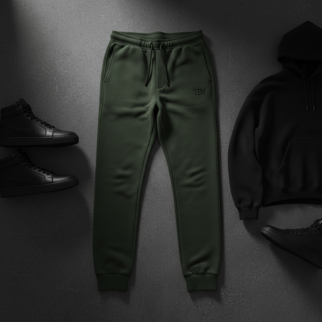TBY Tapered Fleece Joggers - Olive