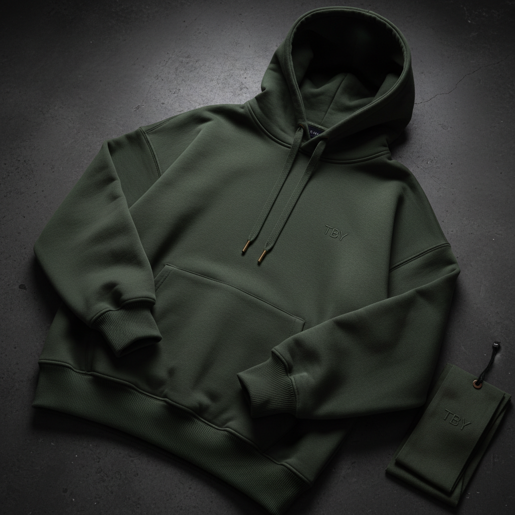 TBY Oversized Heavyweight Hoodie - Olive